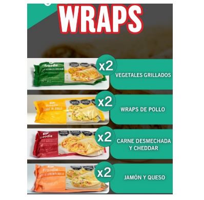 Combo Wraps 8 wraps surtidos